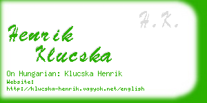 henrik klucska business card